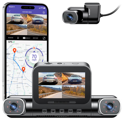 AZDome M660 4CH 128gb 2K Wifi GPS 360 graden dashcam