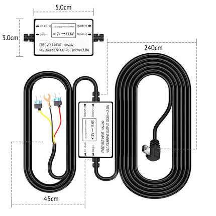 AZDome BN03 Kit hardwire micro USB 3 hilos