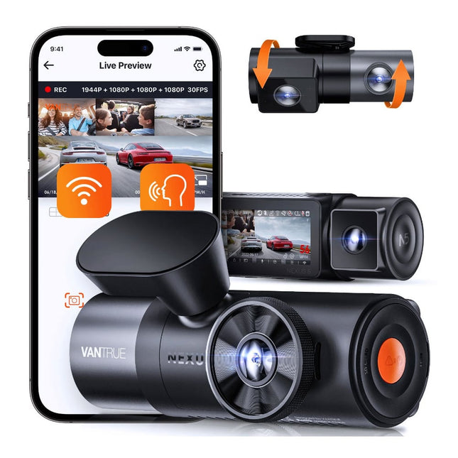 Vantrue N5 2K QuadHD 4CH Wifi GPS dashcam de 360 grados