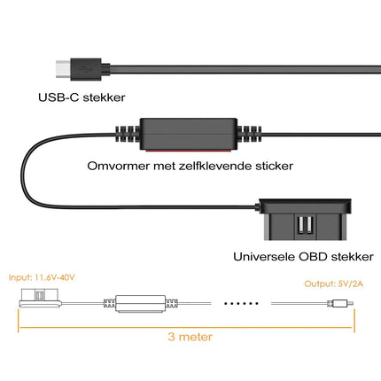 Vantrue VP04 OBD hardwire kit USB-C